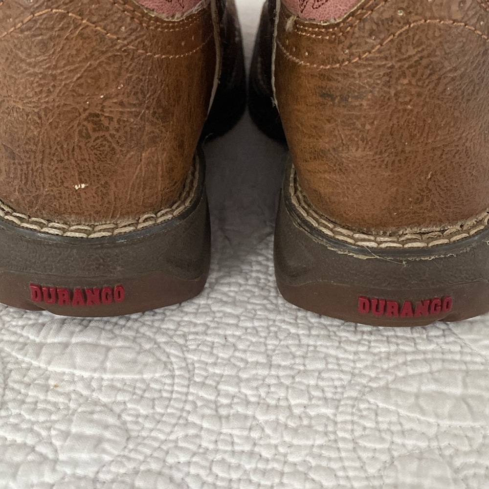 Durango Kids Boots in Brown and Pink - Picture 4 of 7
